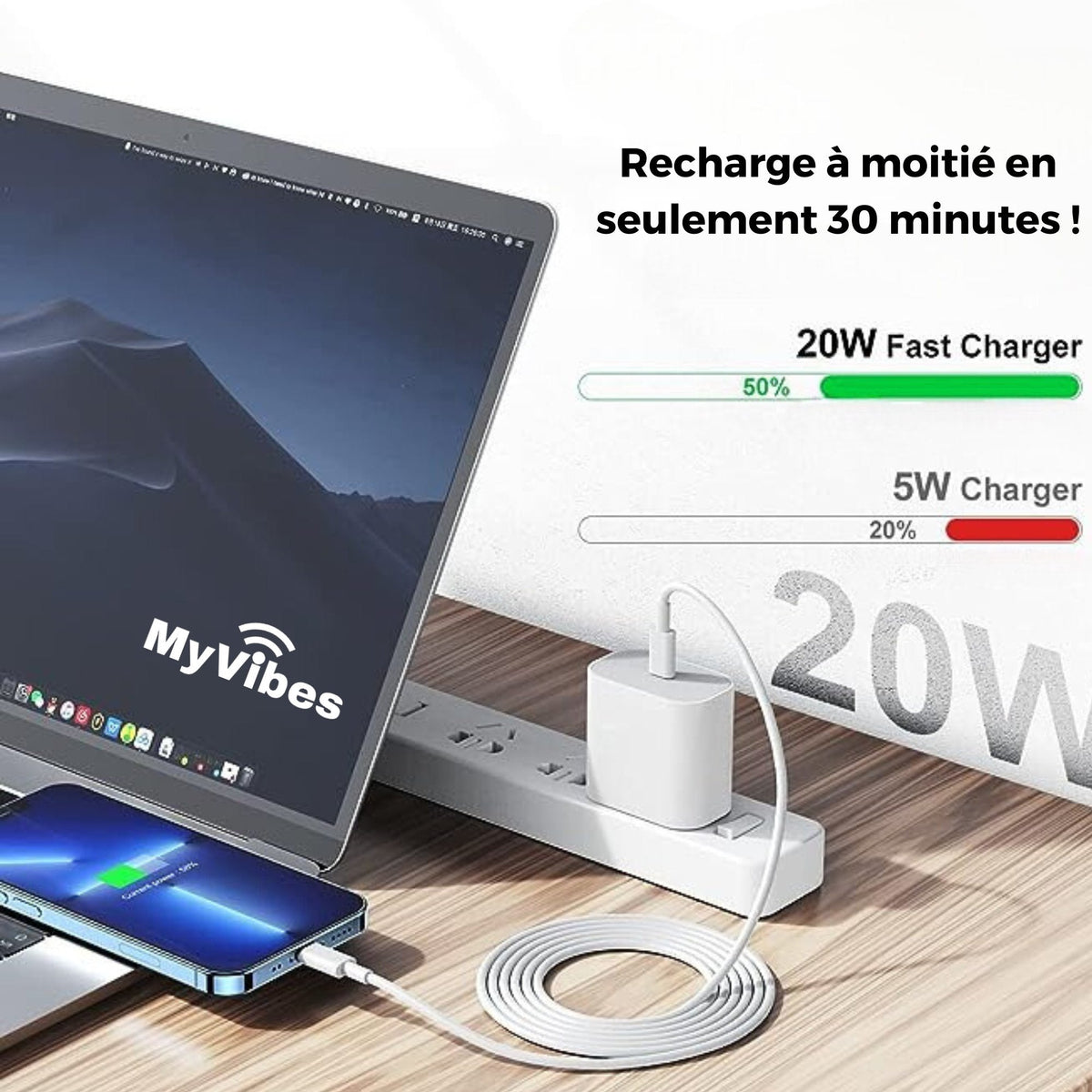 Myway - Chargeur secteur et câble lightning 1m - compatible Apple -  paiement en plusieurs fois - Wedealee